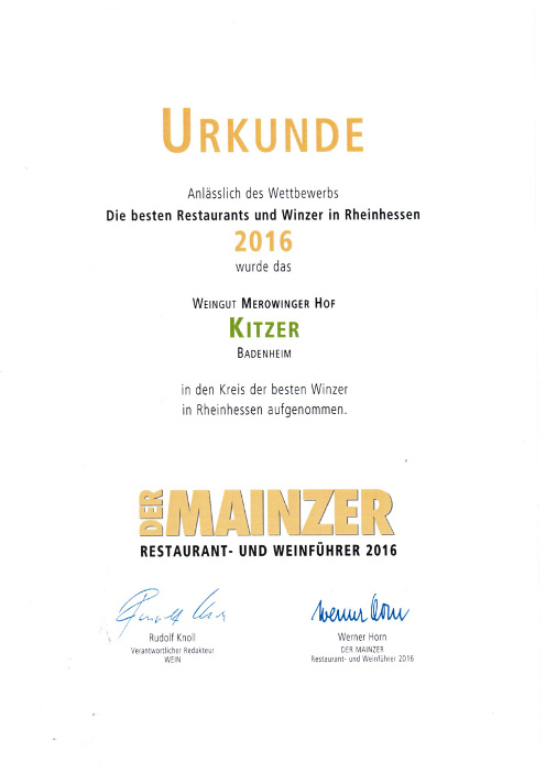 Best winemakers Rheinhessen - Weingut Kitzer